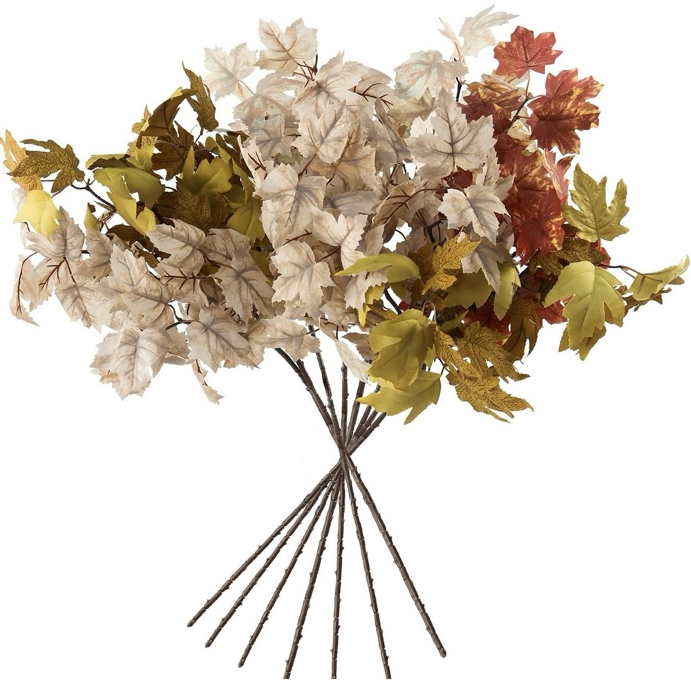 Elegant Autumn Leaf Arrangement in Cream, Gold, and Orange